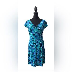 Jones Studio Blue and Green Midi Dress